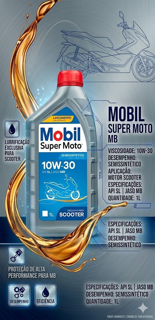 Óleo Mobil Scooter 10w30 Para Api Sl Jaso 1 Litro Semi Sintetico 4t Mx