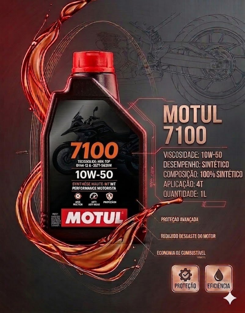 Óleo Motul 7100 10w50 4t 100% Sintético 1lt
