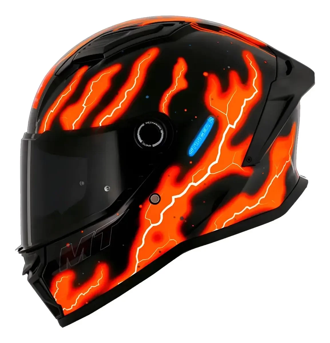 Capacete MT Stinger 2 – Flash A4 Black Orange Gloss