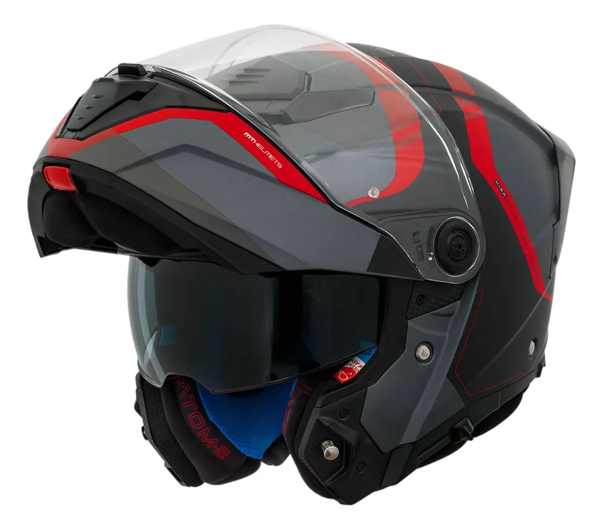 Capacete MT Atom 2 SV – Emalla B15 Gray Black Matte