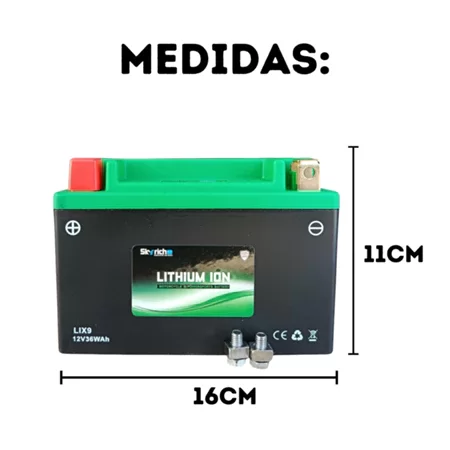 Bateria Skyrich Lítio 12V 9Ah LIX9 - Imagem 2